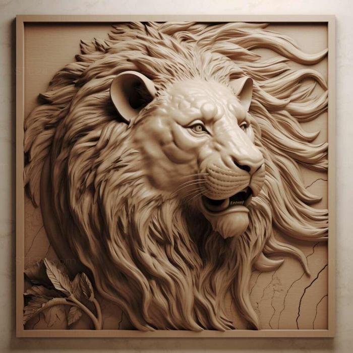 Nature and animals (lion 3, NATURE_6919) 3D models for cnc